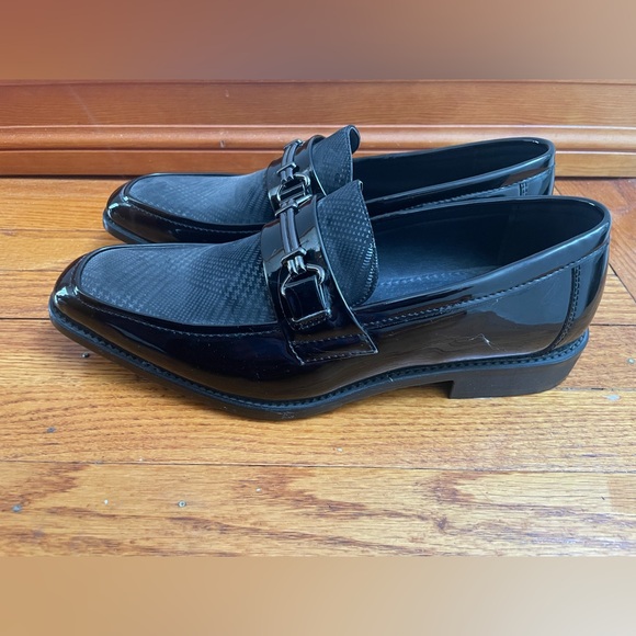 Walgate Men’s Textured Formal Black Slip On Dress Loafers Size 9 main image 5